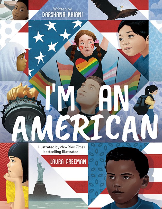 I love, love, love I AM AN AMERICAN by @darshanakhiani and @laurafreemanart. It’s a poetic collage of the history of many Americans as well as a tribute to the way our diverse background makes us unique. #read #kidslit #america #americabook