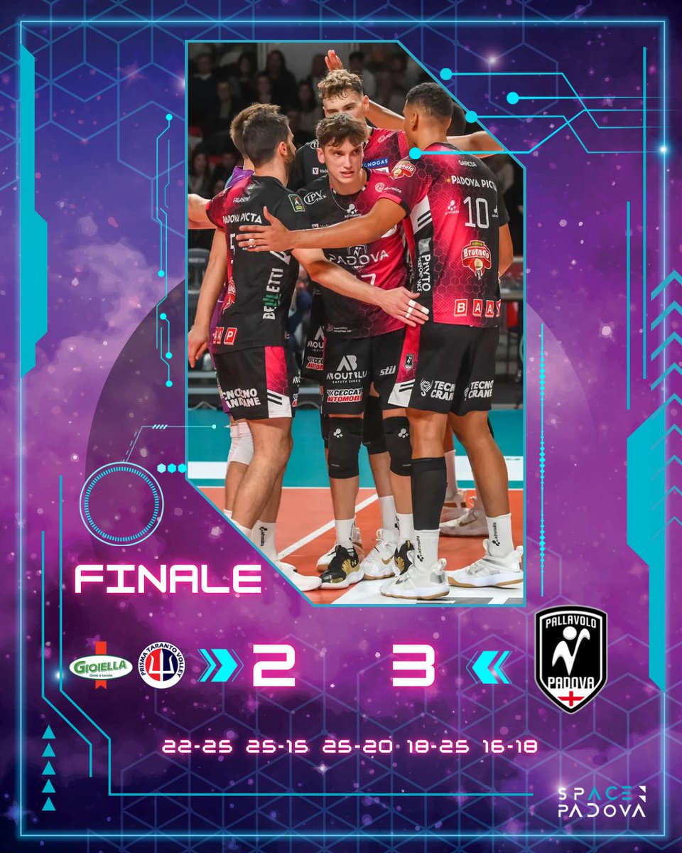 pallavolopadova's tweet photo. PADOVA VINCE!! 🚀🚀🖤🤍
#DNAbianconero #spacepadova https://t.co/PZvu5DeR89