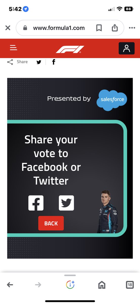 ClemJarman's tweet photo. I voted for Logan Sargeant as #F1DriveroftheDay. https://t.co/2v2IKK9BvI