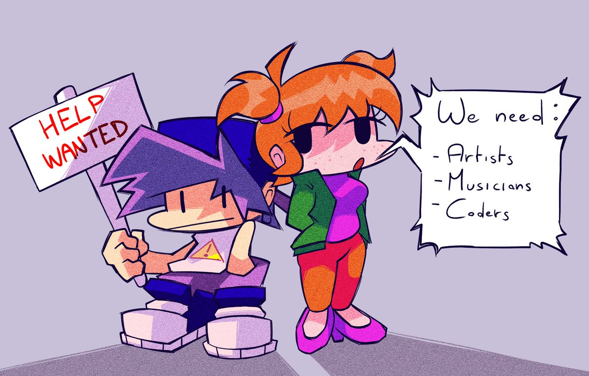FNFDFANSPANSION's tweet photo. HELP WANTED
Hey people!! new mod!
We need:
-Artists
-Musicians
-Coders
If interested, Drop examples below! 
Art By: @LaDuxt
@FNFNewsAnnounc1 @News_Funkin 
#FNFDSIDES #HelpWanted #FNFMOD https://t.co/qaxI1BIIsZ
