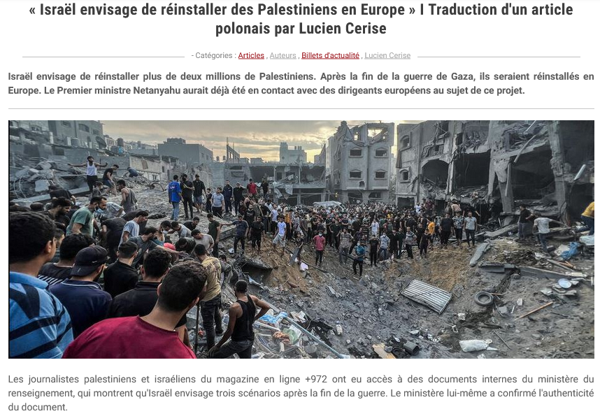 ArpegeLA1931's tweet photo. Israël envisage de réinstaller plus de 2 millions de palestiniens en Europe. Netanyahou serait déjà en contact avec les dirigeants européens pour ce projet. https://t.co/AJkP0VxiIa