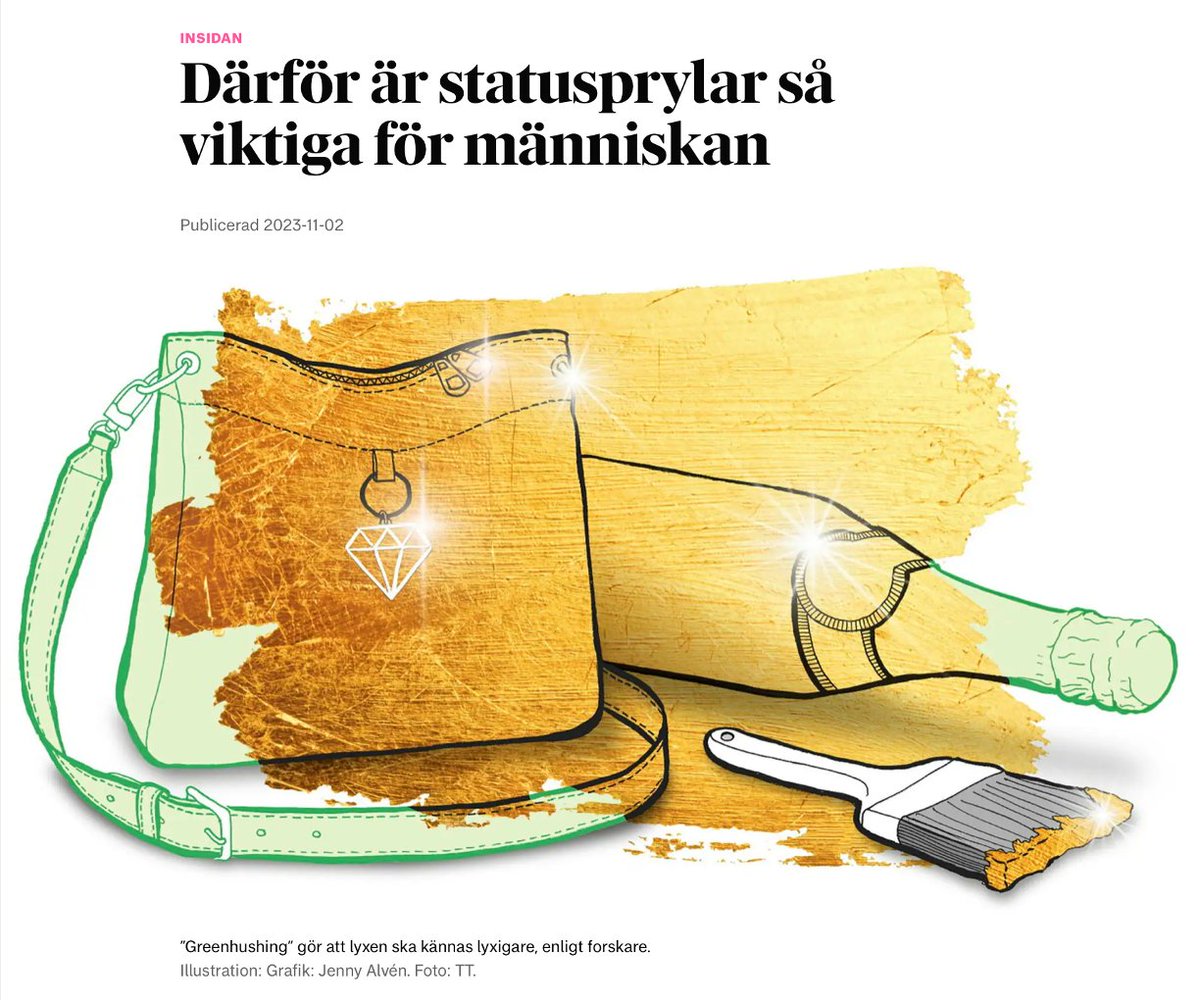 Jag intervjuas i DN om hållbarhetsarbete och hur konceptet "greenhushing" praktiseras inom lyxindustrin. dn.se/insidan/darfor…