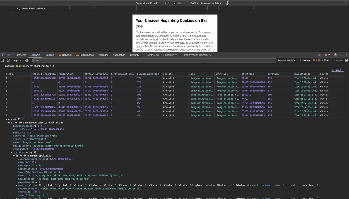 nicholasswift's tweet image. Already getting stuck into one thing I found out about at @PerfNowConf, LoAF (Long Animation Frames API). Found some pretty big ones. This article really helped developer.chrome.com/articles/long-… #PerfNow #WebPerf