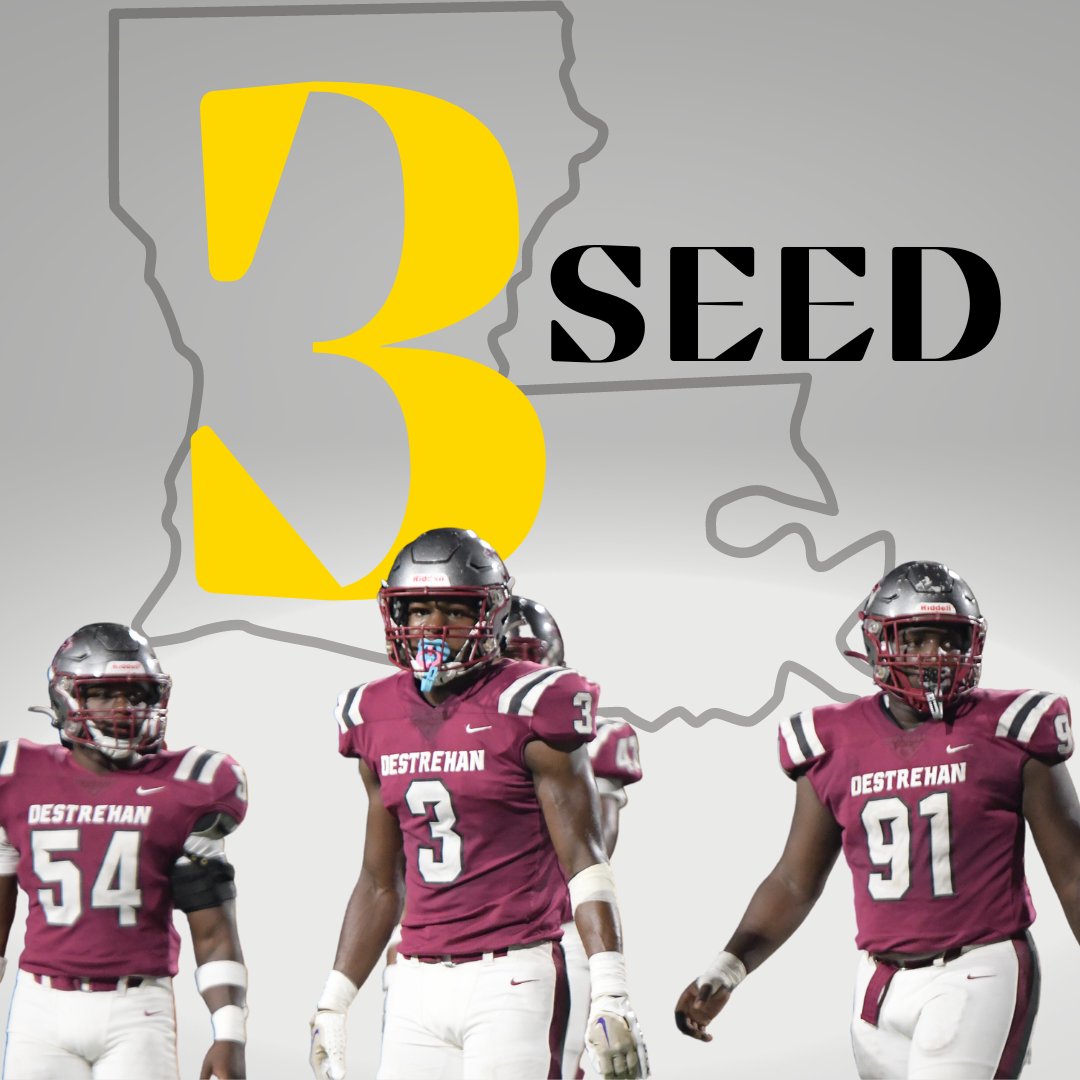 The Fighting Wildcats have earned the #3 overall seed and a 1st Round Bye for the 2023 State Playoffs. Our first home playoff game will be November 17, 2023 and will host of the winner of the (14) Belle Chasse vs. (19) Parkway game. <a href="/SCPPS/">SCPPS</a> <a href="/DHSWildcats/">Destrehan High</a>