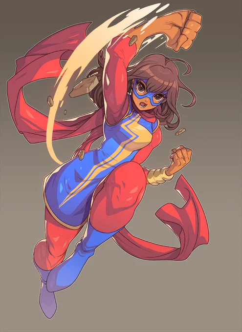 Ms. Marvel illustration done for Marvel and Upper Deck. I love how her face came out in this one!   Illustrated by Edwin Huang Art  Julio Elizondo ©MARVEL ©2023 UPPER DECK  #edwinhuang #marvel #marveluniverse #marvelcomics #upperdeck #msmarvel #kamalakhan