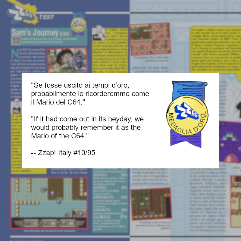 knightsofbytes's tweet image. The Italian Zzap! magazine published an extensive review of Sam&apos;s Journey on the #C64 as well as the #NES - and both versions were awarded a Zzap! Gold Medal! 🤩 A huge thanks to the staff! 😃👍
zzapmagazine.it
knightsofbytes.games
#retrogames #retrogaming #gamedev