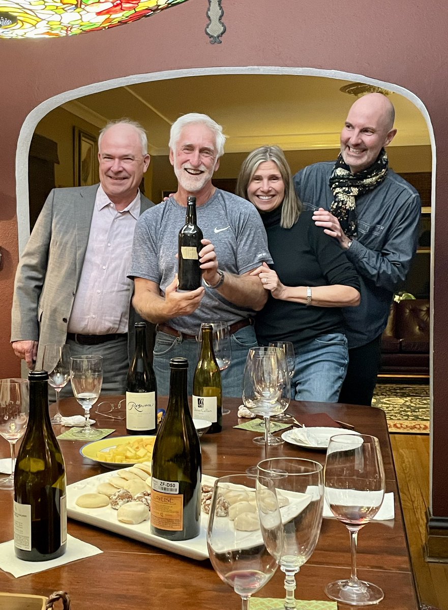 Last night was a first of a lifetime for me and 15 others, we enjoyed a 1927 Taylor’s Port. Yes, 1927. Tim, far right, had the honor of extracting the nearly 100 year old cork, which he did with perfection. The wine was amazing! Still drinking well with florals and fruit.