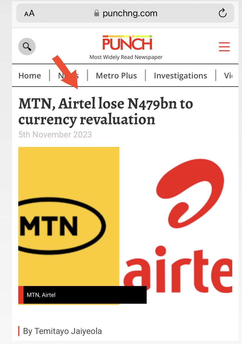 renoomokri's tweet photo. Do you see what I have been telling you? Because they take their profit out of Nigeria, MTN and Airtel recorded foreign exchange losses due to the floating of the Naira. But Glo has posted no such loss because their profits stay here, circulating in Nigeria and stabilising the Naira. 

Because of the lies you are hearing from Arise Peoples Party, you attack Tinubu for the devaluation of the Naira. But let this headline teach you a lesson. 136 million Nigerians spend $20 million daily on MTN and Airtel. MTN and Airtel ferry that money to South Africa and India, putting downward pressure on the Naira. The Naira is now floated. It is our consumption habits that affect the value of the Naira. 

If you want the Naira to rise, destroy your MTN and Airtel SIM and get a Glo SIM. Start spending the $20 million you spend daily on MTN and Airtel on Glo, and Naira will shoot up immediately! But if you want Arise to be happy that the Naira is falling, keep spending your $20 million daily to make South Africa and India's economy greater at Nigeria's expense!

#TableShaker