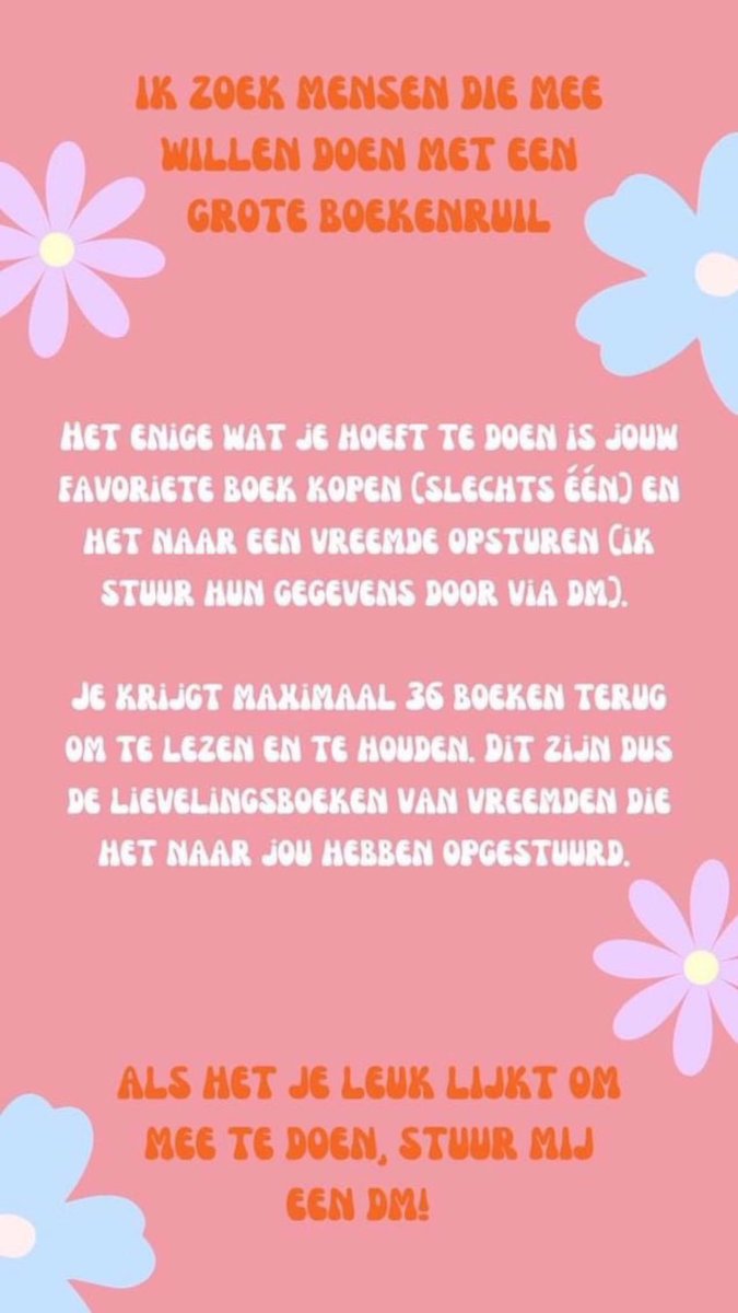Ruthsstanacc's tweet photo. Iemand die mee wil doen? 
#boekenruil #booktweet #boektwitter https://t.co/C4J88jnOYE
