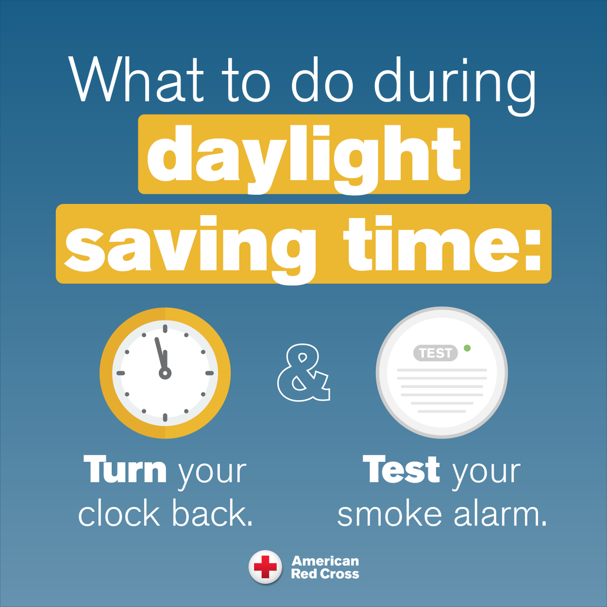 indianaRedCross's tweet photo. Time to FALL back an hour! π Daylight saving time ended on November 5th, so it's time to turn your clock back and make sure your smoke alarms are working!
Learn more about home fire safety & how to schedule a free smoke alarm installation π https://t.co/zFHldccnD2 #TurnandTest https://t.co/HqL6BlkkxV