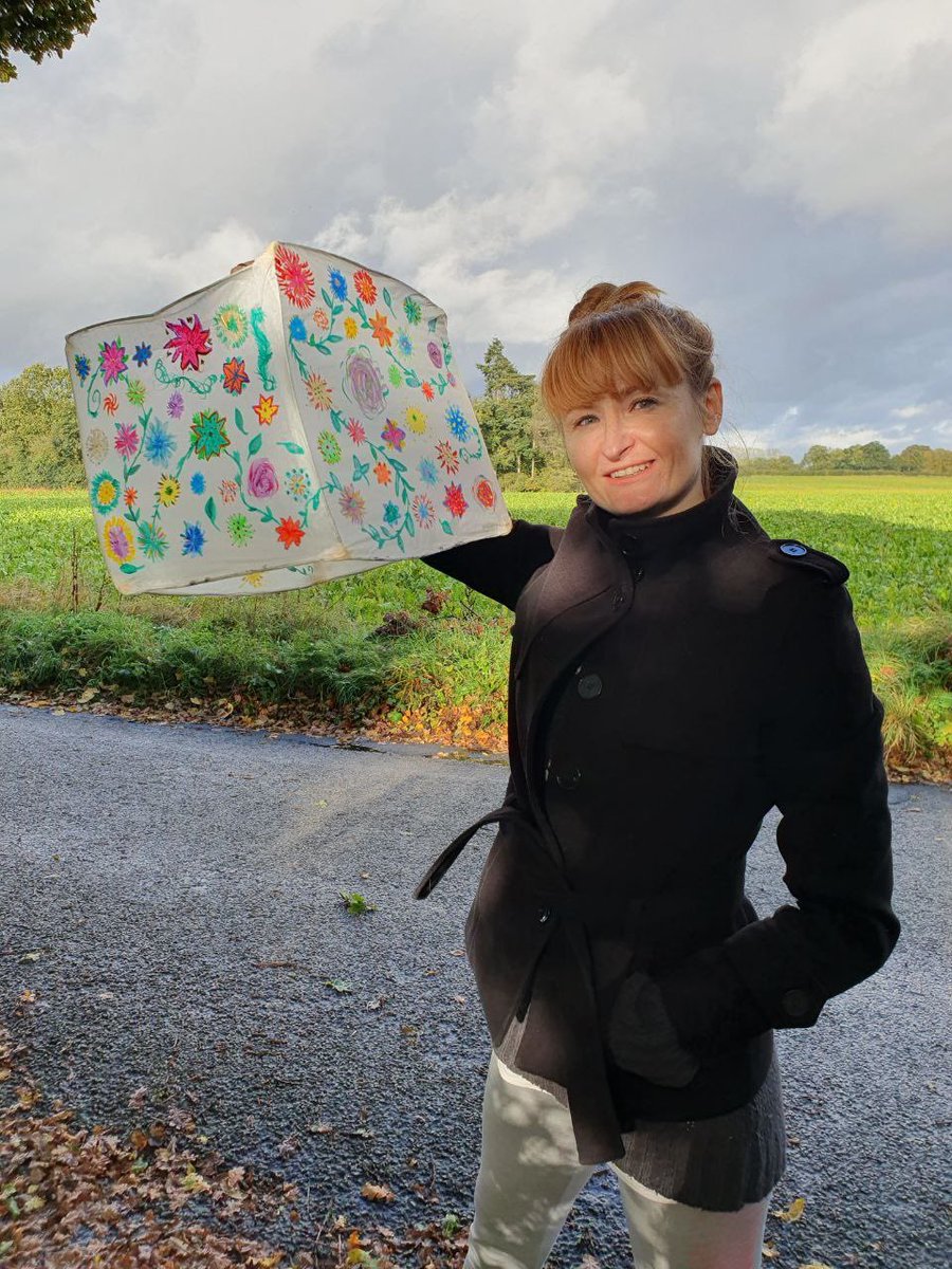 BerghApton's tweet photo. Sasha has painted this lovely lantern that will be part of UNLOCK UNEARTH. It will be mounted on a pole and have lights. https://t.co/8GyyyZW4U2