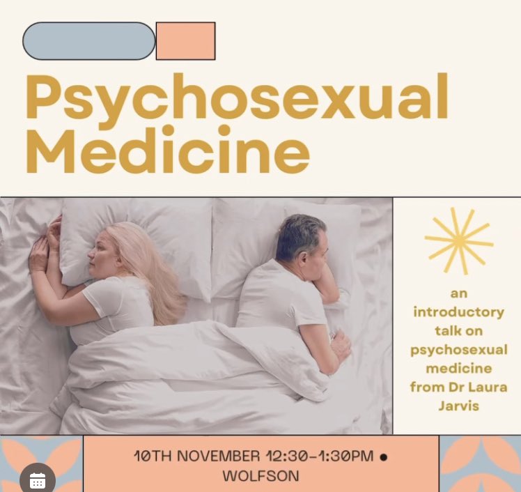 Dundee medical students - if you’re at a loose end on Friday lunchtime why not come and listen to me talking about psychosexual medicine. I promise to keep it short and snappy 😁.