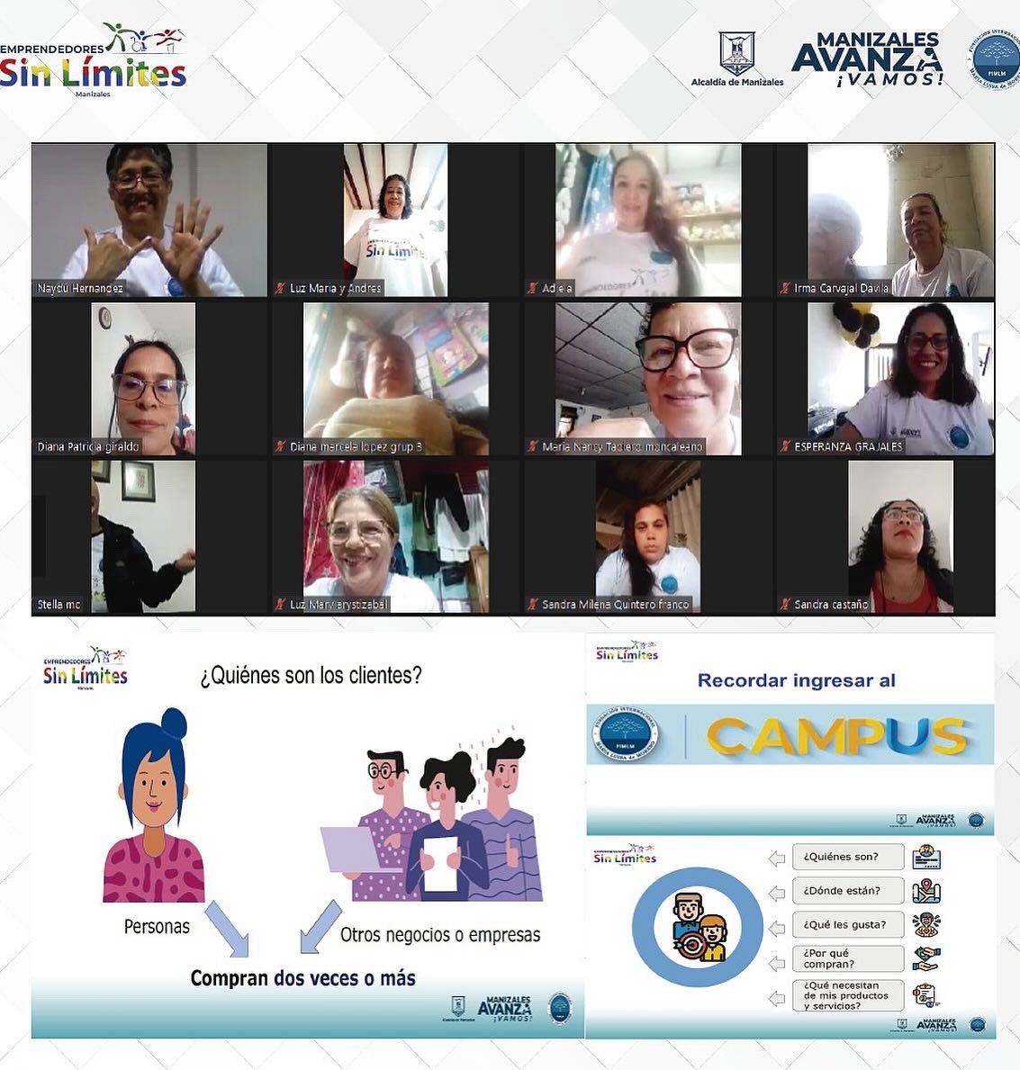Nuestros #EmprendedoresSinLimites, personas con discapacidad, familiares y cuidadores,  han llegado al final de sus encuentros virtuales, como parte fundamental de su proceso formativo en el entorno digital a través del #CampusFIMLM. 💻