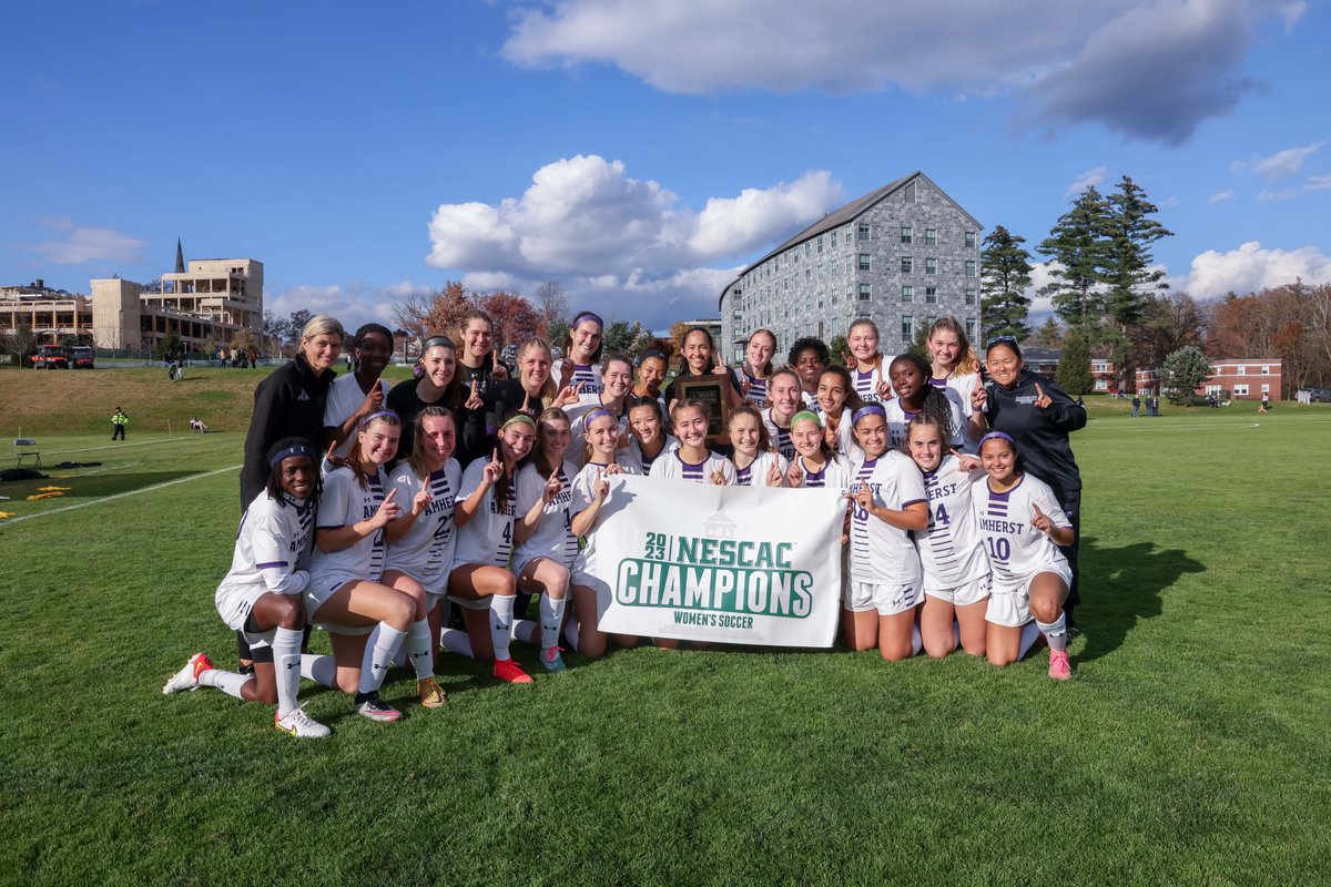 AmherstMammoths's tweet photo. ⚽️ MAMMOTHS WIN!

NESCAC Championship
@amherstwsoccer 2⃣
Bowdoin 1⃣

• Mammoths are back-to-back NESCAC Champions!
• Abby Schwartz &amp; Patience Kum score for the Mammoths
• Mammoths are in the @NCAADIII Tournament! The field is announced at 1:30pm tomorrow

#TusksUp🦣 https://t.co/U3y9TCVUS4