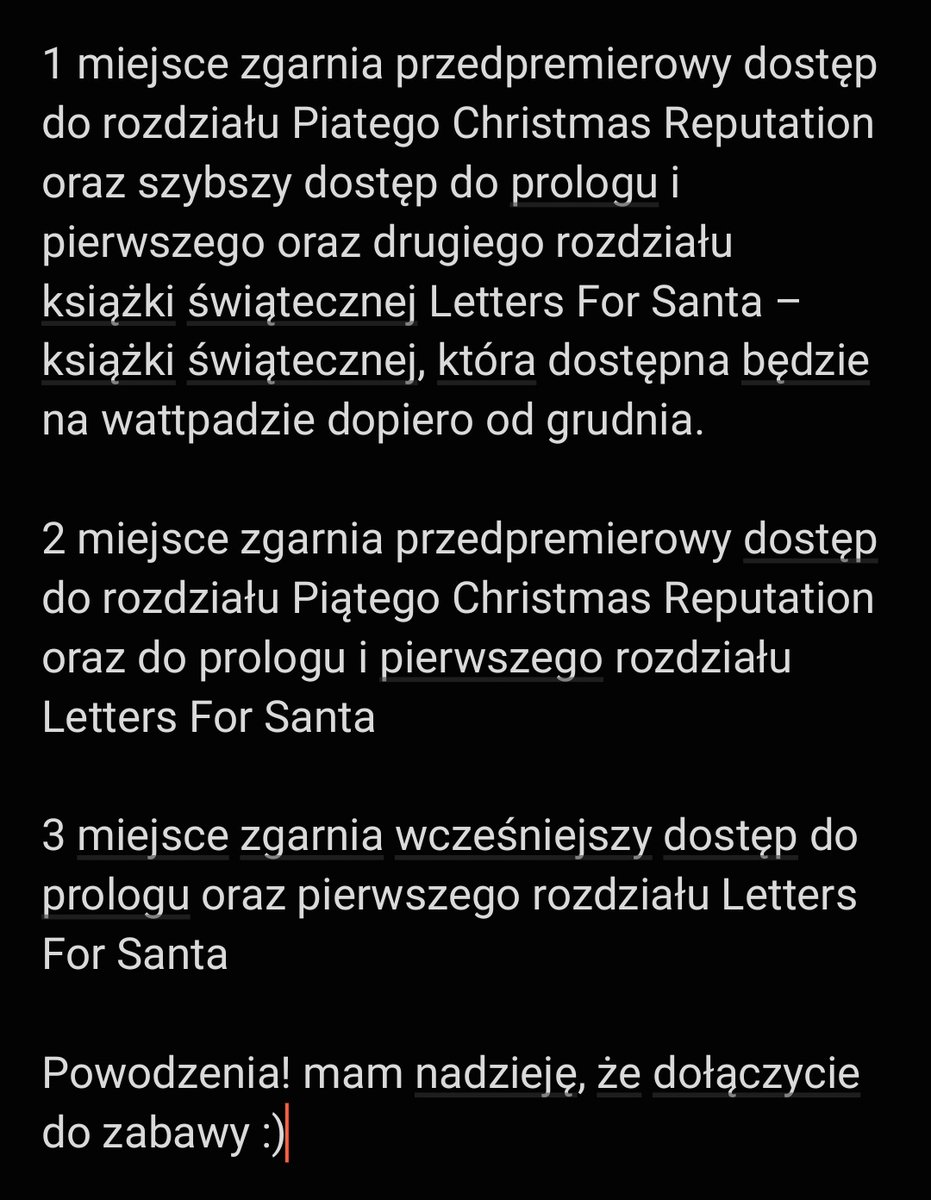 SOEffpl's tweet photo. wykorzystując chwilę – ogłaszam konkurs
jeśli chcecie wziąć udział to macie czas do 8 listopada
have fun! #ReputationSoe #LettersForSanta https://t.co/x4jgYbh9X7