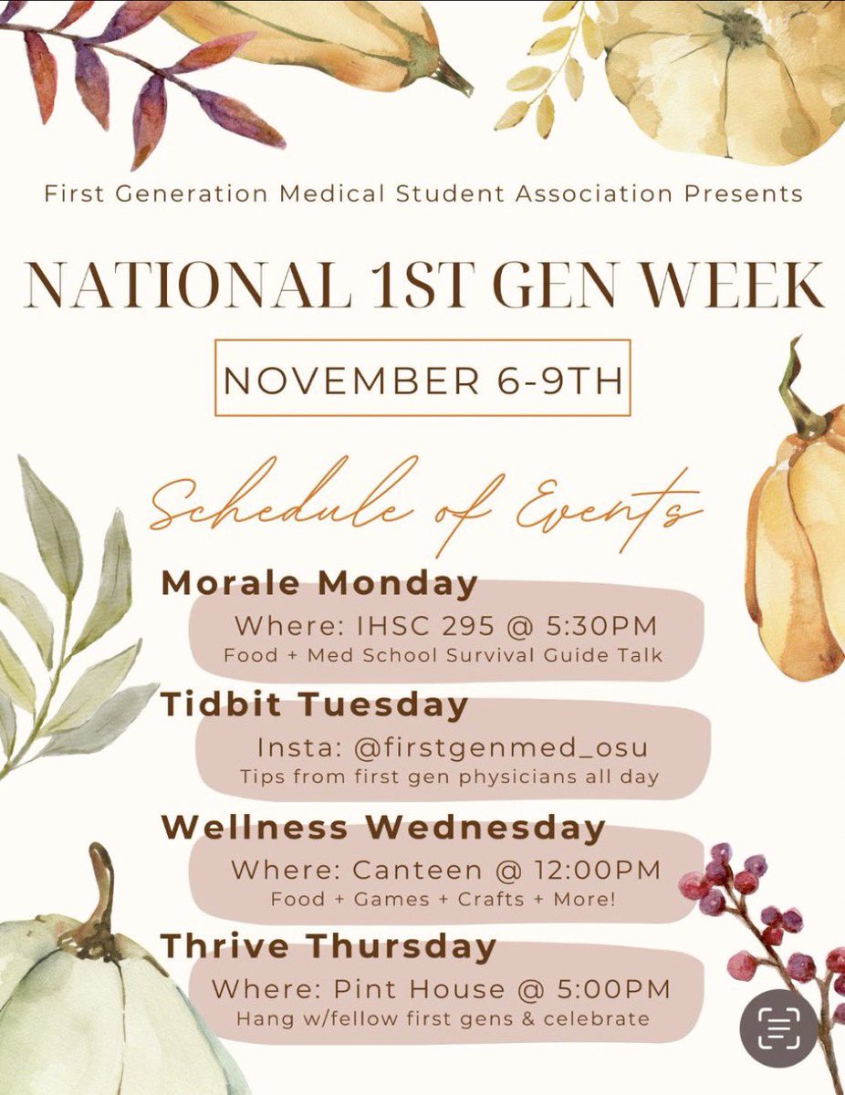 Marisa (she/her) (@_marisacasola) on Twitter photo The OSU First Gen Medical Student Association is looking for resident and physician instagram spotlights who would like to share their story or give advice to future physicians!
We are excited to celebrate everyone next week!
<a href="/OhioStateMed/">The Ohio State University College of Medicine</a> , <a href="/FirstGenOSU/">First-Generation Pre-Medical Student Association</a> and #firstgen The OSU First Gen Medical Student Association is looking for resident and physician instagram spotlights who would like to share their story or give advice to future physicians!
We are excited to celebrate everyone next week!
<a href="/OhioStateMed/">The Ohio State University College of Medicine</a> , <a href="/FirstGenOSU/">First-Generation Pre-Medical Student Association</a> and #firstgen