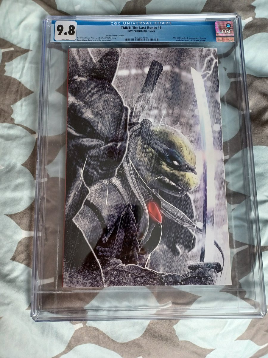 Took a big step today in my comic book collection and got my first slab! Traded a Star Wars statue for it. Big fan of TMNT and loved Last Ronin series. Had to buy my favorite  Ninja! @gem_mint <a href="/AaronMeyers/">Aaron Meyers</a> <a href="/JetpackComics/">Jetpack Comics</a> <a href="/comictom101/">comictom101</a>