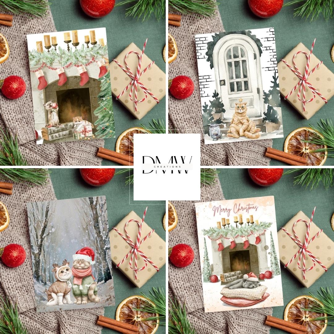 CreationsDmw's tweet photo. Spread holiday cheer with one or all four of these cute and adorable Christmas cat illustration cards.
#etsy #etsyshop #etsyshopcanada #Card #cards  #christmascards #catloversclub #animallover #festiveetsyfinds #supportlocal #greetingcardsforsale #yycsmallbusiness https://t.co/pG4HK9NhOc