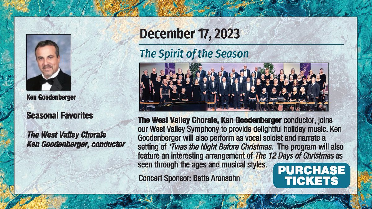 🎶🎻Don't miss the West Valley Symphony's 55th season running from November 2023 to April 2024. ➡️🎟️ Purchase individual tickets for 'The Spirit of the Season' TODAY at TheVistaAZ.com!

#WestValleySymphony #SymphonySeason #LiveMusicAZ #TheVista 🎼🎫