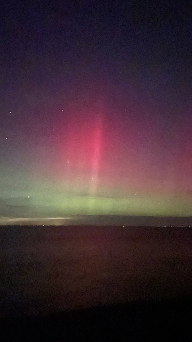 Northern Lights now in the skies looking from Reculver Towers, Kent - amazing!
