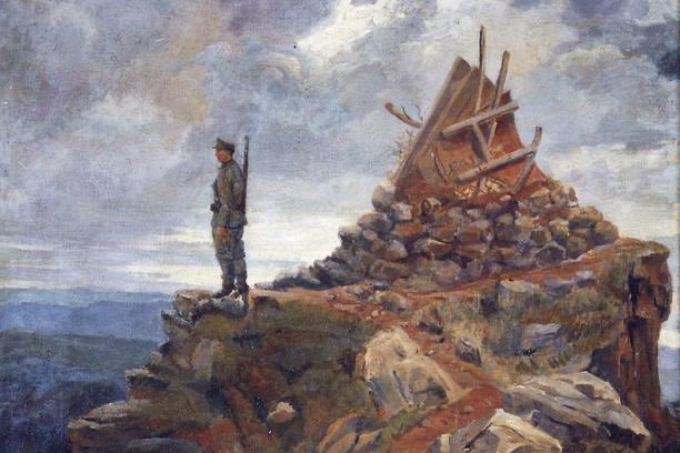 Croatian artist Josip Horvat Medjimurec .
Titled “ Domobran na Trebeviću “/ HomeGuard (Soldier) on Mount Trebević .
#Croatia