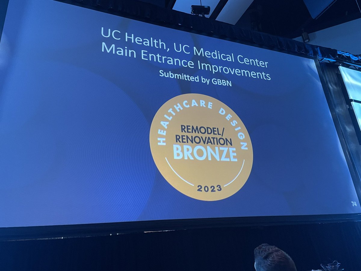 BroylesYost's tweet photo. Congratulations to my @GBBNArchitects colleagues on receiving a Remodel/Renovation award from Healthcare Design Magazine for our project at #UChealth https://t.co/uLkhWScHeS