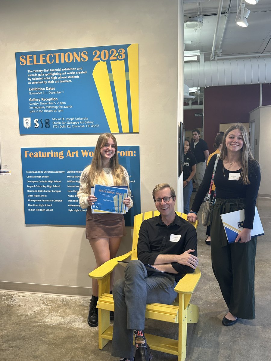arteducate's tweet photo. Feeling proud to celebrate the artwork of two great @Milford_Schools students, Sydney and Ella, who took part in the biennial Selections Exhibition at Mount St. Joseph University 👍👍 https://t.co/apWMAO56Pe