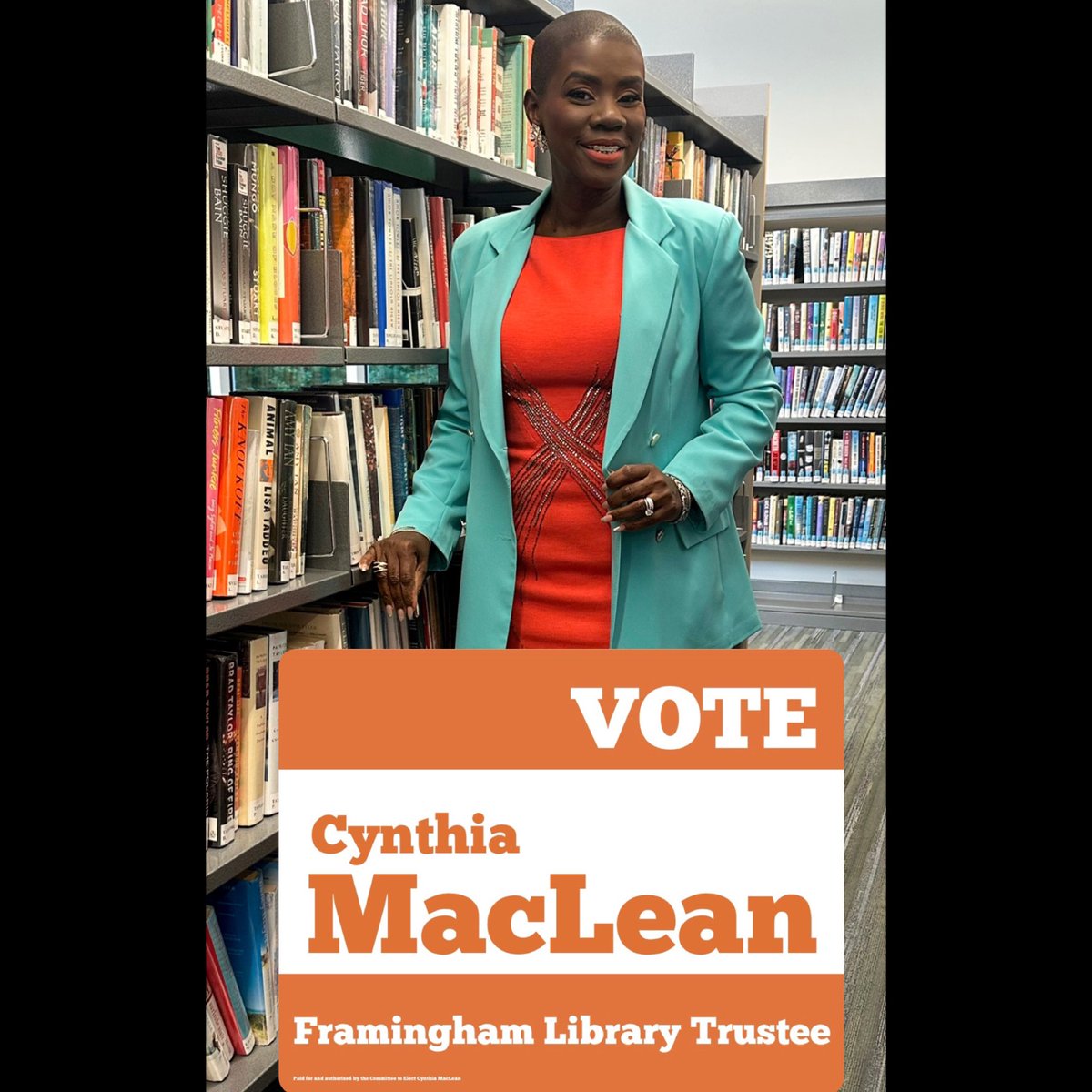 TUESDAY IS ELECTION DAY here in Framingham 🗳️

Hello neighbors, I would be honored if you would cast one of your votes on Tuesday November 7, to elect me to the Framingham Library Board of Trustees. 

ElectCynthiaMacLean.com 

#FraminghamMa #framingham
#CityofFramingham