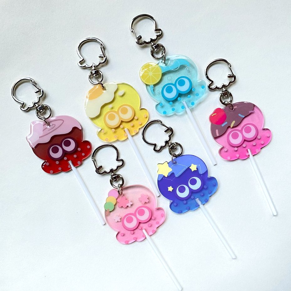 SPLATOON MERCH GIVEAWAY One lucky squib will get 2 lollipop charms of their choice!! 🩵 follow me/like/rt 🩵 international 🩵 ends on nov 16 Good luck everyone!!!