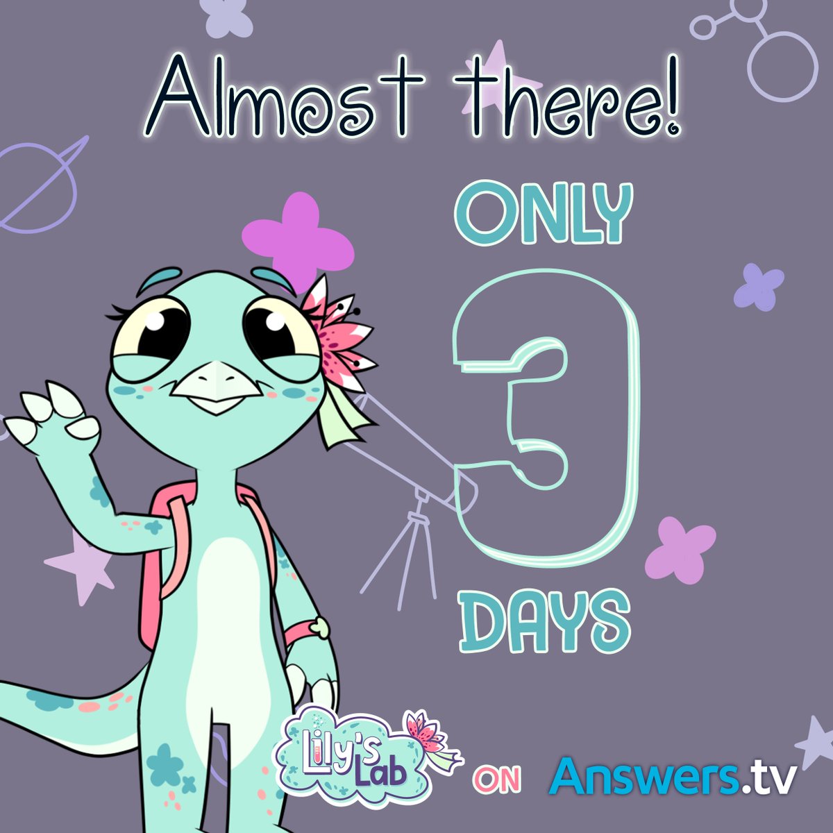 BrainyPixel's tweet photo. Almost there; only 3 more days until #LilysLab premieres!

Subscribe to #AnswersTV &amp; meet Lily, the truth-loving dinosaur, as she answers kids' questions about creation, evolution, science, &amp; the Bible. https://t.co/5pq5uHNOLM

#pleaseShare #SupportChristianCreatives
@AiG https://t.co/qiAFBs8oYy