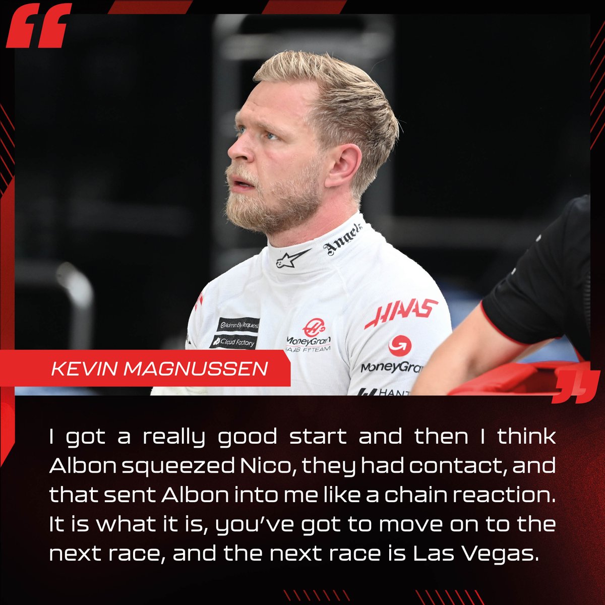 K-Mag caught up in an unfortunate lap 1 tangle, meaning he had to retire from the race for a second week in a row. #HaasF1 #BrazilGP