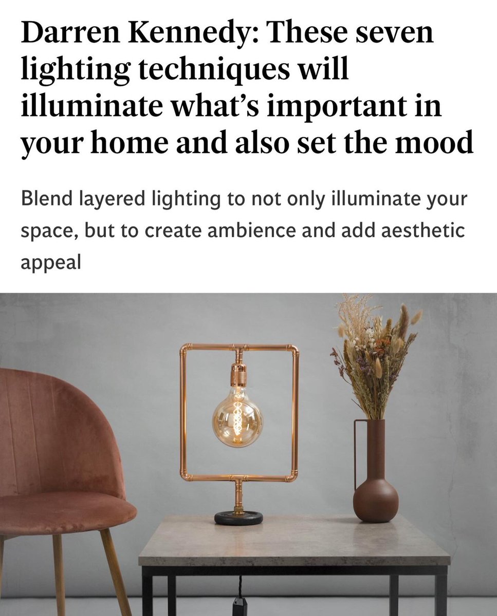 In my @lifesundayindo column today I’m talking layered lighting 💡 in your home…read more, link below ⬇️ 👀 

independent.ie/life/home-gard…