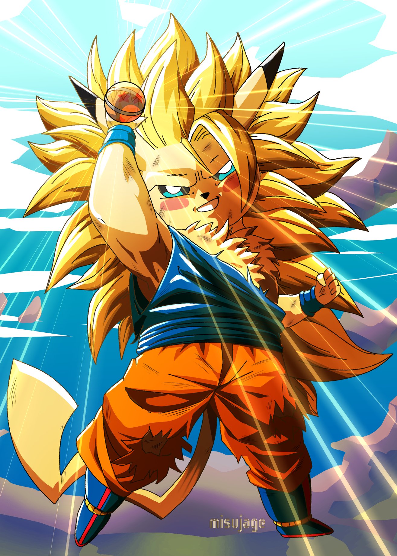 Super Saiyan Pikachu FUSING: 🔥POKÉMON X DBGT🔥 🐀Pikachu X