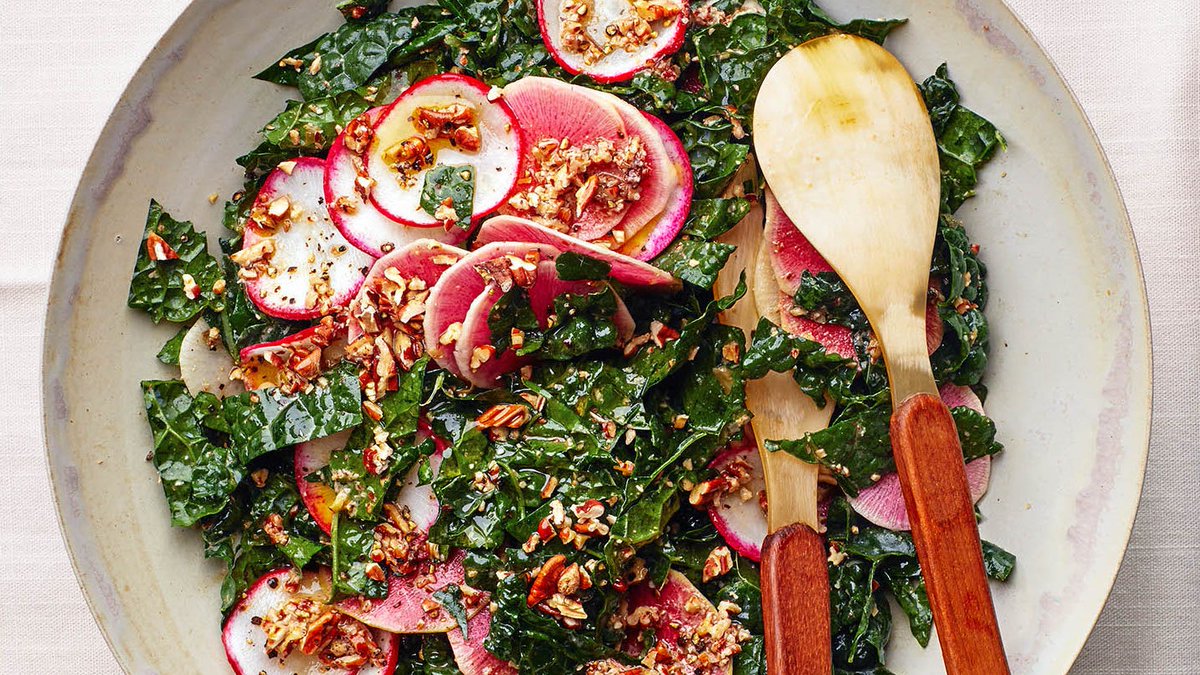 Our kale salad with pecan vinaigrette checks all the boxes: It’s nutty, salty, savory, and just sweet enough. bonap.it/LfK9xMr