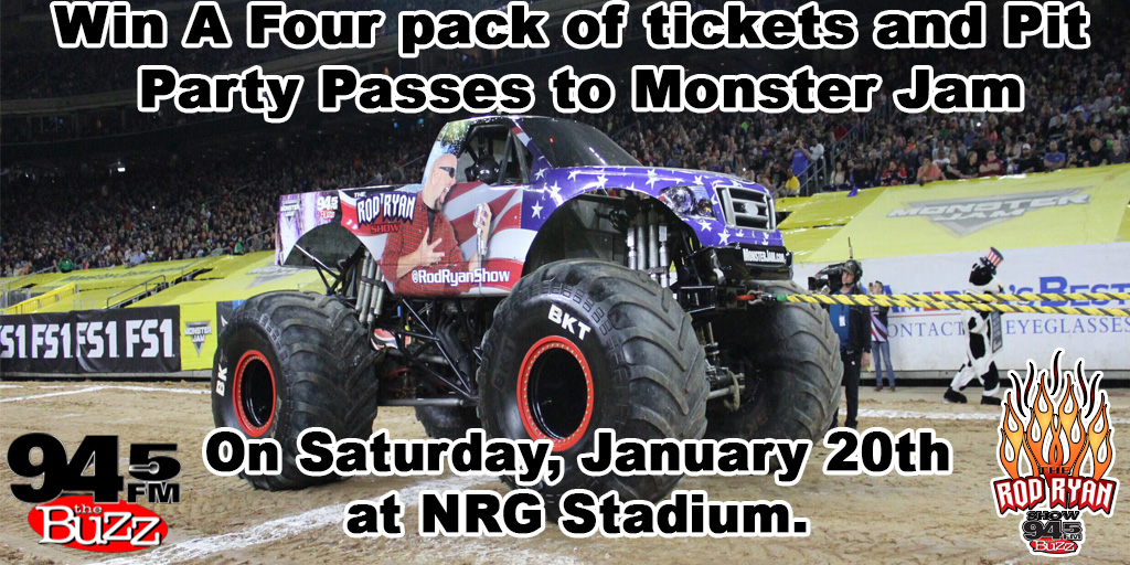 rodryanshow's tweet photo. Here is another chance for one of you to win a four-pack of tickets and Pit Party Passes to @MonsterJam with @rodryanshow @945thebuzz  and #every20minutes. To win, you must Retweet this post using the #chilebrown. The winner selection happens at 9:00 a.m. https://t.co/A7fvGh0kl4