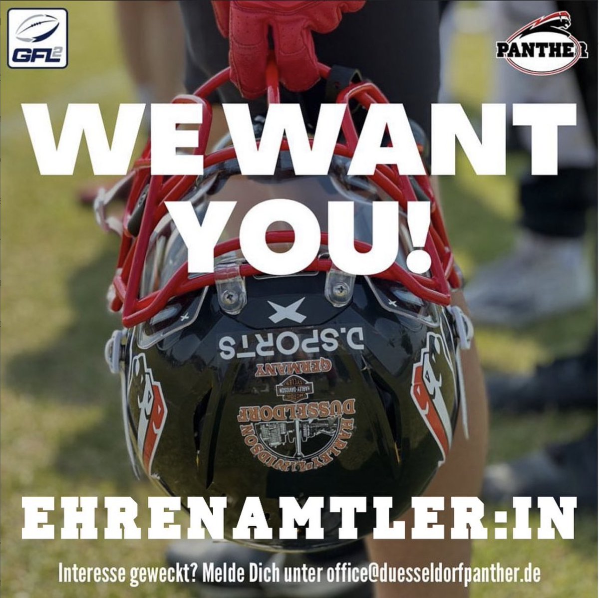 BilgeriPhilipp's tweet photo. Wir suchen ehrenamtliche Helfer für alle Teams der Düsseldorf Panther in der Saison 2024. Sei hautnah bei einer Football Saison in der GFL2 dabei! #americanfootball #nrw #ehrenamt #duesseldorf
Foto: Luisa Koukounarakis https://t.co/VBNnelhmHk