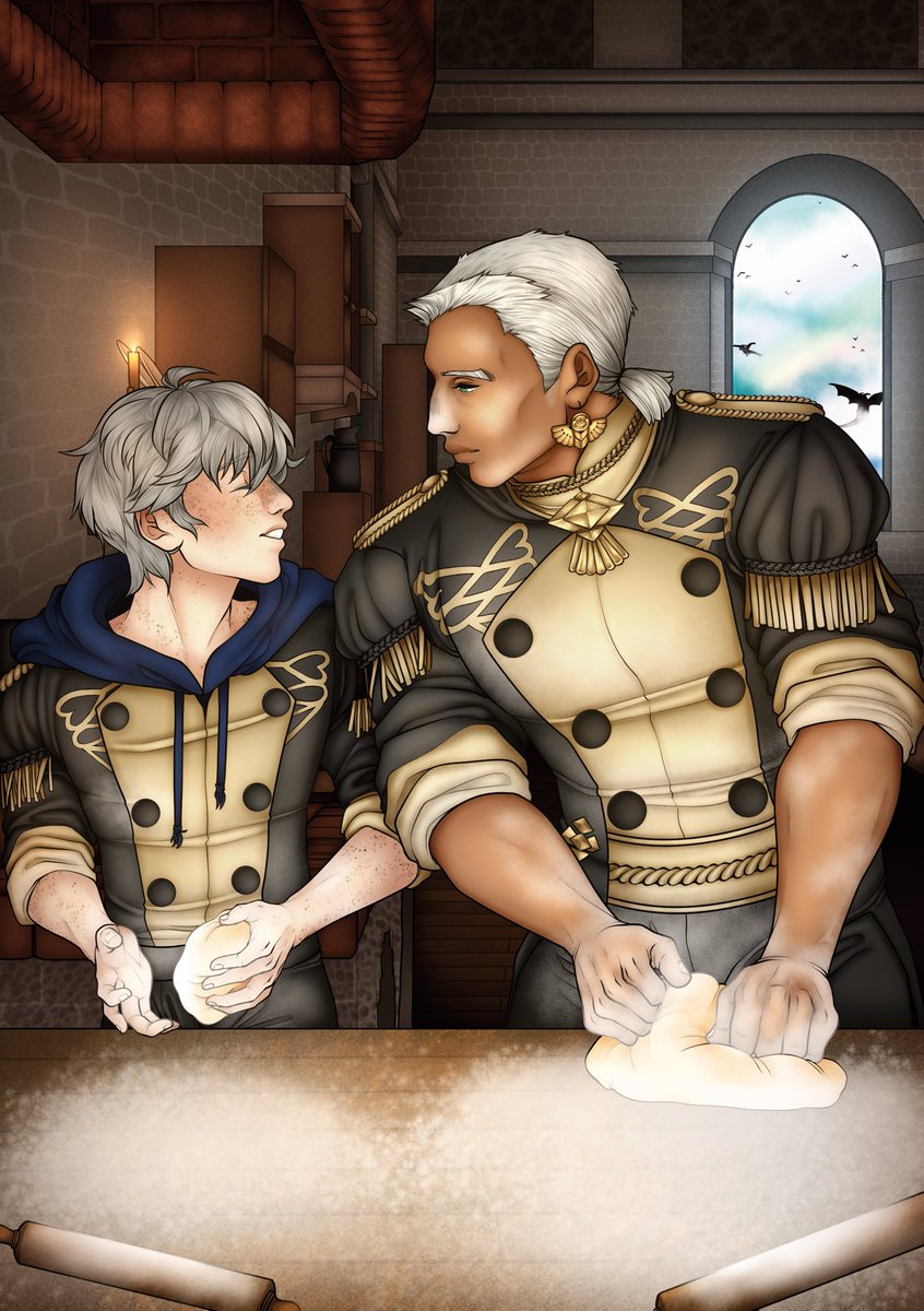 Claudvain's tweet photo. Itβs my greatest pleasure to share this fun lil piece I made for @AshedueCookbook zine !!!!!!! I really went out of my usual comfort zone for this but Iβm really proud of it !!!! Leftovers are open now !!!!β¬οΈπβ¬οΈπ #fe3h #ashedue https://t.co/lXwjjPaNws