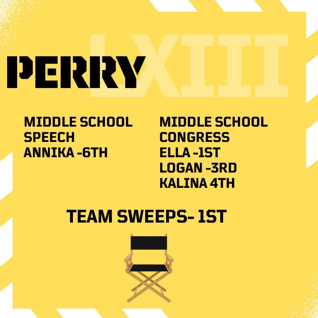 We held our 63rd annual Perry Tournament! The team had a great showing!

Thank you to all the students, staff, administration, and parents for helping put this massive tournament on. 

#championchairs