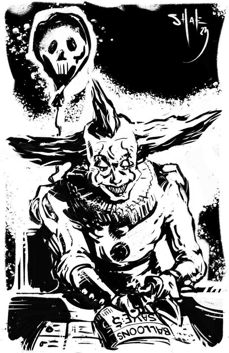 shadow27's tweet image. #Helltober-11 Prompt: Pennywise

It's not even low-hanging fruit as a joke, it's ground-fall.