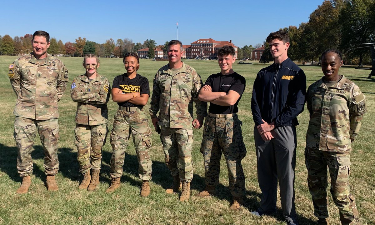 Army ROTC (@armyrotc) on Twitter photo JROTC cadets representing the <a href="/usairforce/">U.S. Air Force</a>, <a href="/USArmy/">U.S. Army</a>, <a href="/USMC/">U.S. Marines</a>, and <a href="/USNavy/">U.S. Navy</a> join our command team prior to the final #RaiderChallenge2023 awards ceremony <a href="/FortKnoxKY/">Fort Knox</a>.
View our 📸:
flickr.com/photos/armyrot…
#ArmyJROTC
<a href="/DeptofDefense/">Department of Defense 🇺🇸</a> <a href="/TRADOC/">U.S. Army TRADOC</a> <a href="/CG_ArmyROTC/">Brig. Gen. Maurice Barnett</a> <a href="/AmandaAzubuike/">Amanda Azubuike</a> JROTC cadets representing the <a href="/usairforce/">U.S. Air Force</a>, <a href="/USArmy/">U.S. Army</a>, <a href="/USMC/">U.S. Marines</a>, and <a href="/USNavy/">U.S. Navy</a> join our command team prior to the final #RaiderChallenge2023 awards ceremony <a href="/FortKnoxKY/">Fort Knox</a>.
View our 📸:
flickr.com/photos/armyrot…
#ArmyJROTC
<a href="/DeptofDefense/">Department of Defense 🇺🇸</a> <a href="/TRADOC/">U.S. Army TRADOC</a> <a href="/CG_ArmyROTC/">Brig. Gen. Maurice Barnett</a> <a href="/AmandaAzubuike/">Amanda Azubuike</a>