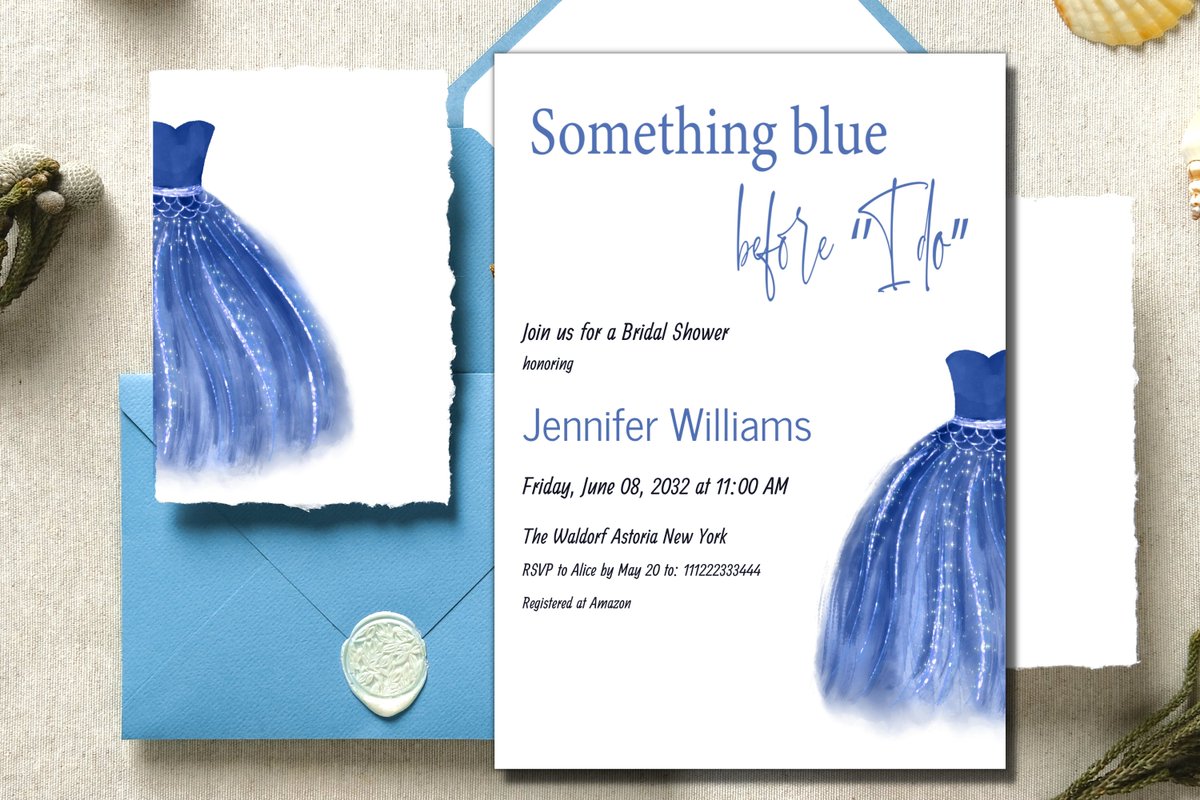 Something Blue Before I Do Bridal Shower Brunch Editable Invite by Patterndigitpics etsy.me/465IW0y via @Etsy #etsy #somethingblue #bridalshower #invitation #bluewedding