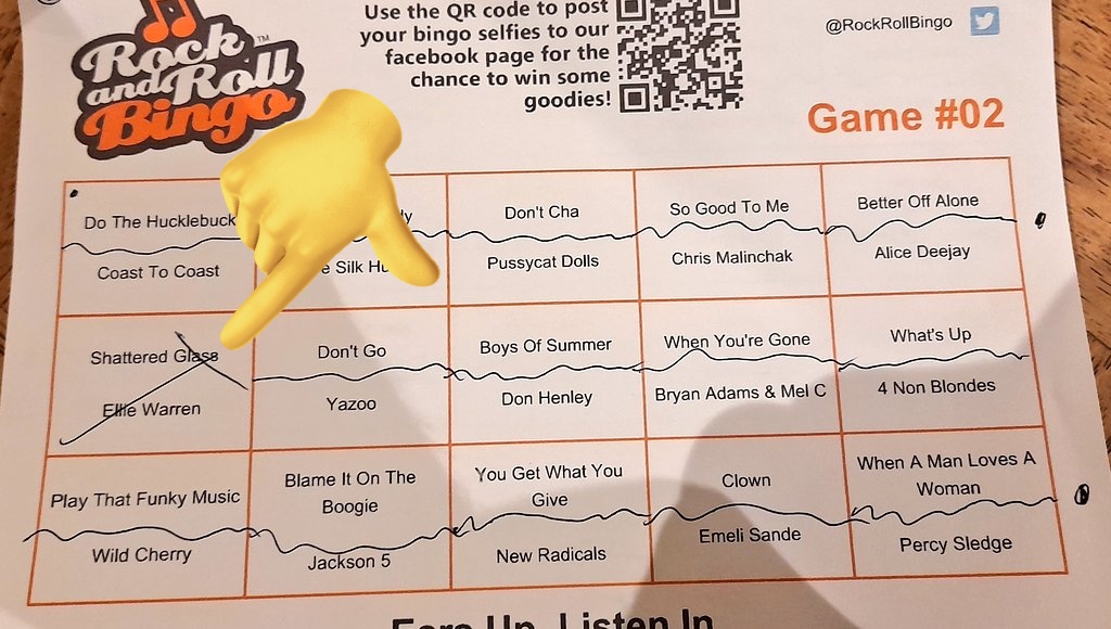 Just needed 'Ellie Warren - Shattered Glass' for the full house... darn it. 😑

Fingers crossed for the next round. 🤞

#RockAndRollBingo