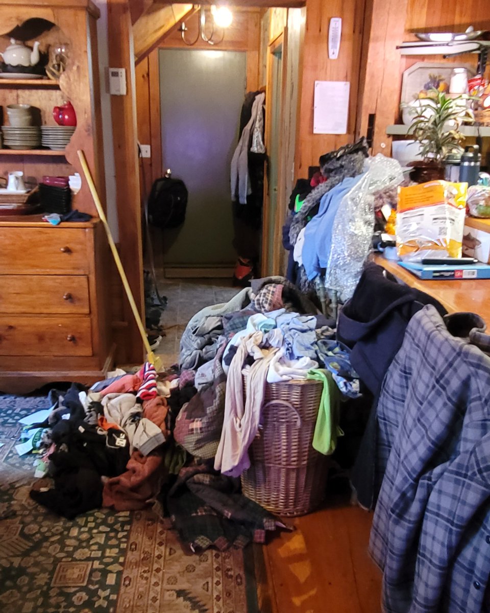 The only way I can get the whole house tidy in a day is to employ a method I call 'the pile', whereby I start at one side of the house and tidy my way across sweeping the laundry and trash with me until I only have 1 pile remaining to deal with It's very effective until the end