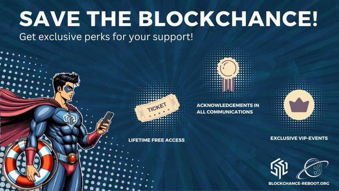 FlukyBunst's tweet photo. Rette die Blockchance, sei ein bedeutender Teil der Zukunft!

100 Fakts:
@Blockchance_ ist das größte Web3-Event im
DACH Raum und das drittgrößte weltweit

Herausforderung:
Trotz Erfolgs steht die Blockchance vor finanziellen Hürden. Deine Unterstützung ist jetzt entscheidend https://t.co/vRXSEtmyHK