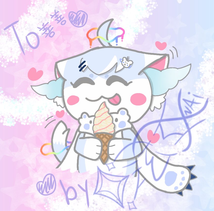 給 @dwem33 畫了一張幸福的蛋捲冰>w<🍦