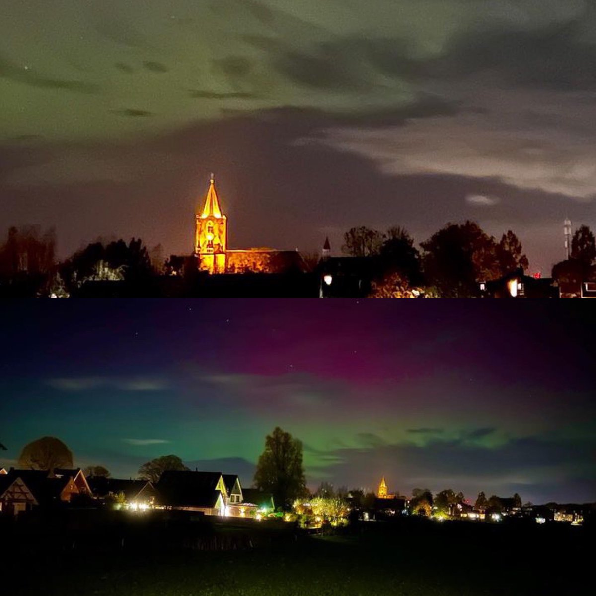 bu_spa's tweet photo. Boven Nederland is momenteel op veel plaatsen het noorderlicht te zien, ook in Bunschoten. Deze foto’s ontvingen wij van een volger van ons platform. Heb je ook foto’s van het #noorderlicht Stuur ze naar buspa033@gmail.com https://t.co/MVWLzl0vnt