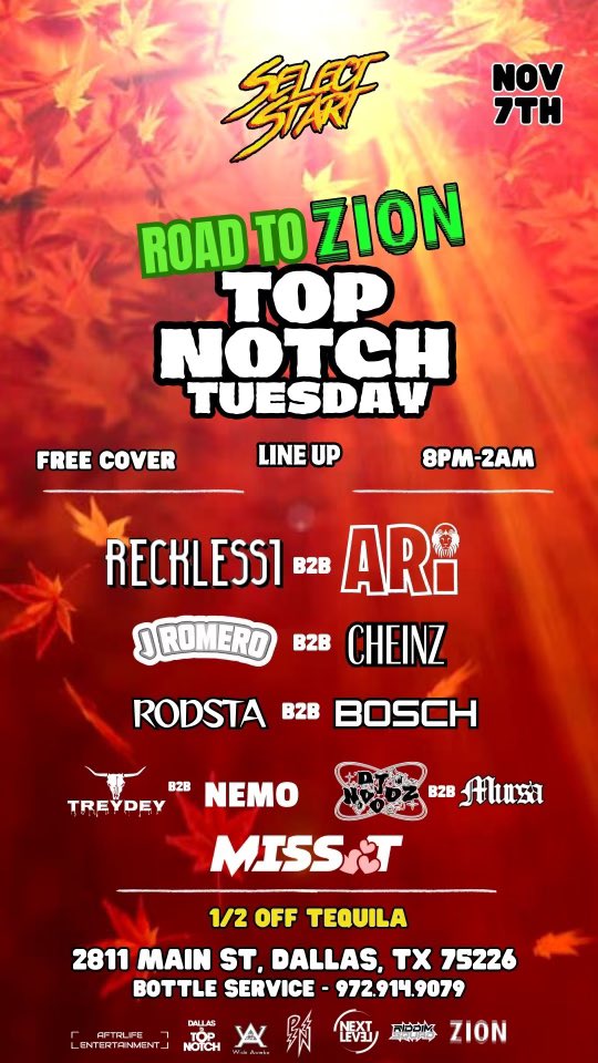 ZION 🤝 TOP NOTCH // NOVEMBER 7th 🐇