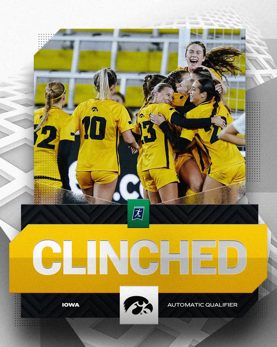 NCAASoccer's tweet photo. 🐤 𝐂𝐋𝐈𝐍𝐂𝐇𝐄𝐃 🟡

@HawkeyeSoccer  is NCAA Tournament Bound after claiming the @bigten Tournament title!

#NCAASoccer https://t.co/EUkAGuPrng