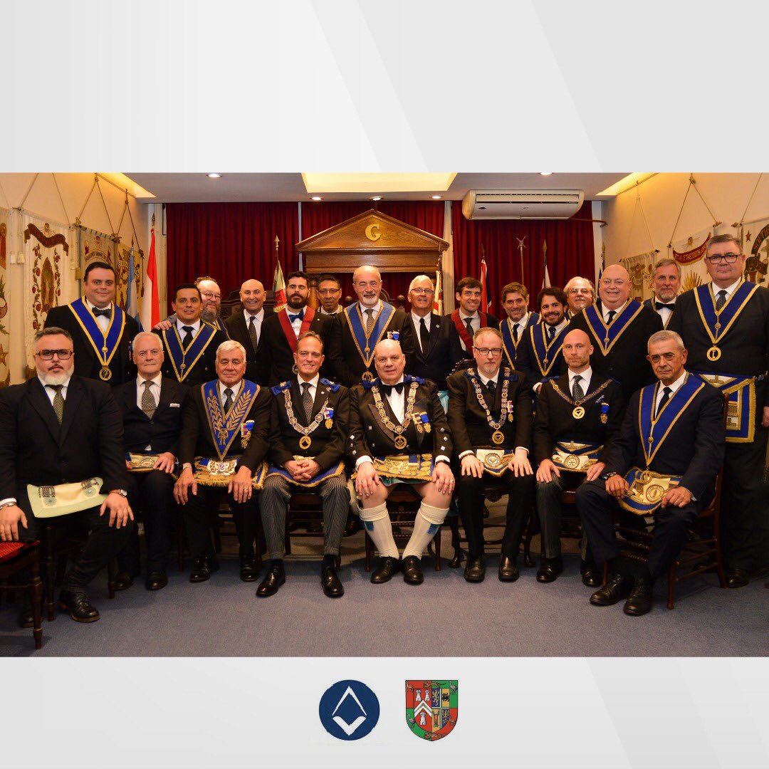 DGLSASD's tweet photo. Our DGM, Rt. W. Bro. Richard Cooper and his Deputy DGM, W. Bro. Eber Gómez-Berrade, PGJD, with the District Grand Officers invested at the latest District Grand Lodge Meeting which was held in Buenos Aires.
This annual event counted with a major attendance of our members. https://t.co/TcKZImgY1v