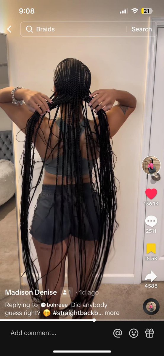 seleena6166's tweet image. How much would yall pay for this hairstyle? Do yall feel like this hairstyle worth 500 ? Including hair and length ( 30 small feed ins &amp;amp; 2 rows of boho knotless )